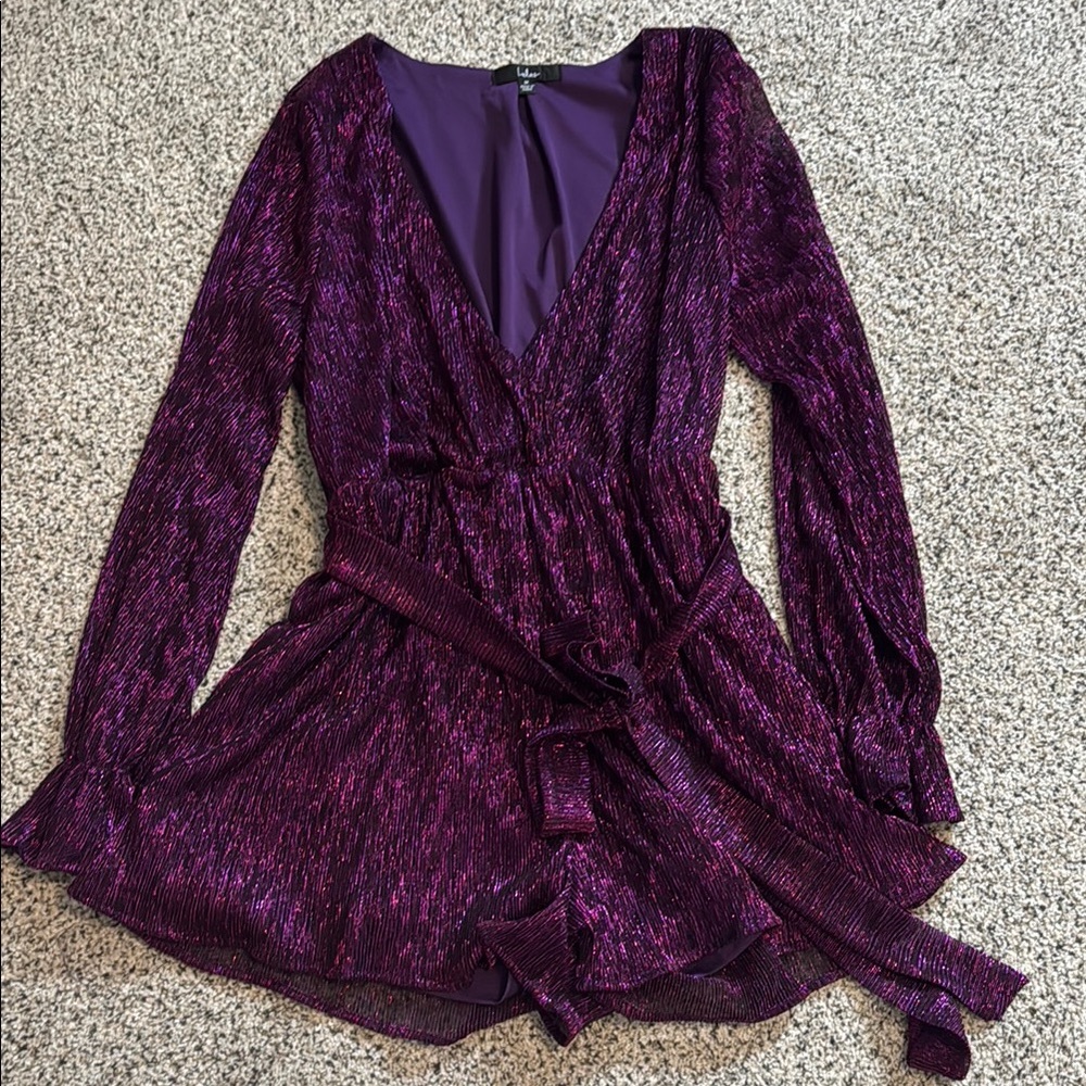 Lulu's Purple Shimmer Prom Dress